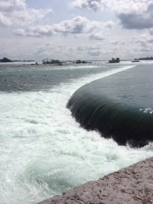 The water begins its decent